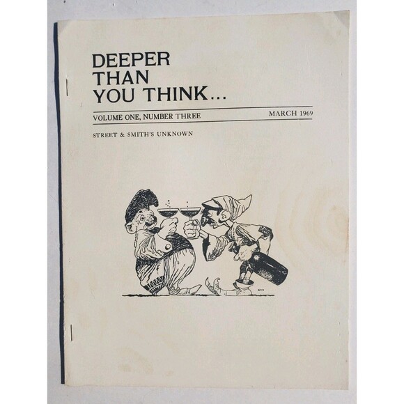Source Unknown Other - DEEPER THAN YOU THINK PULP FANZINE #3 MARCH 1969 TRIBUTE TO UNKNOWN PULP